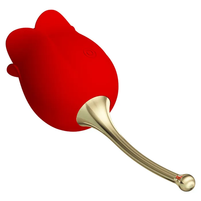 Pretty Love Vibrators Tongue Licking Vibrator Rose Lover Red