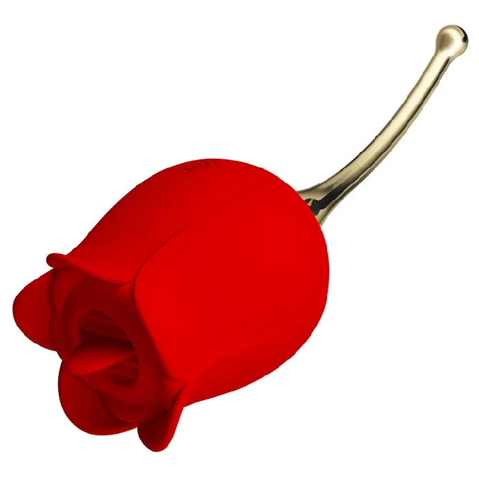 Pretty Love Vibrators Tongue Licking Vibrator Rose Lover Red