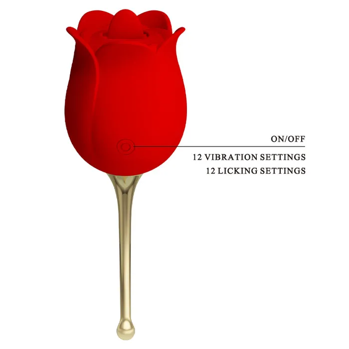Pretty Love Vibrators Tongue Licking Vibrator Rose Lover Red