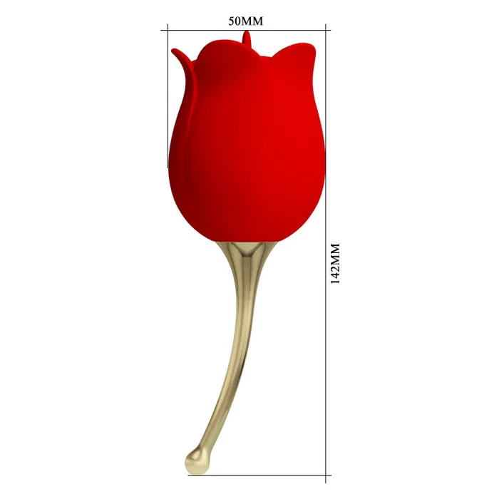 Pretty Love Vibrators Tongue Licking Vibrator Rose Lover Red