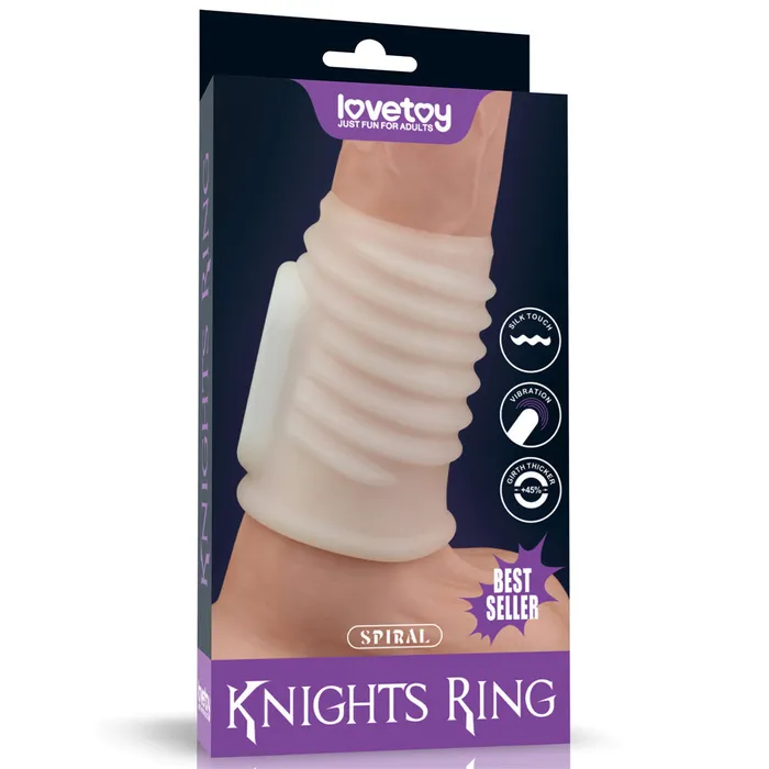 Love Toy Male Sex Toys Knights Ring Spiral Ribbed Vibrating Penis Enlarger