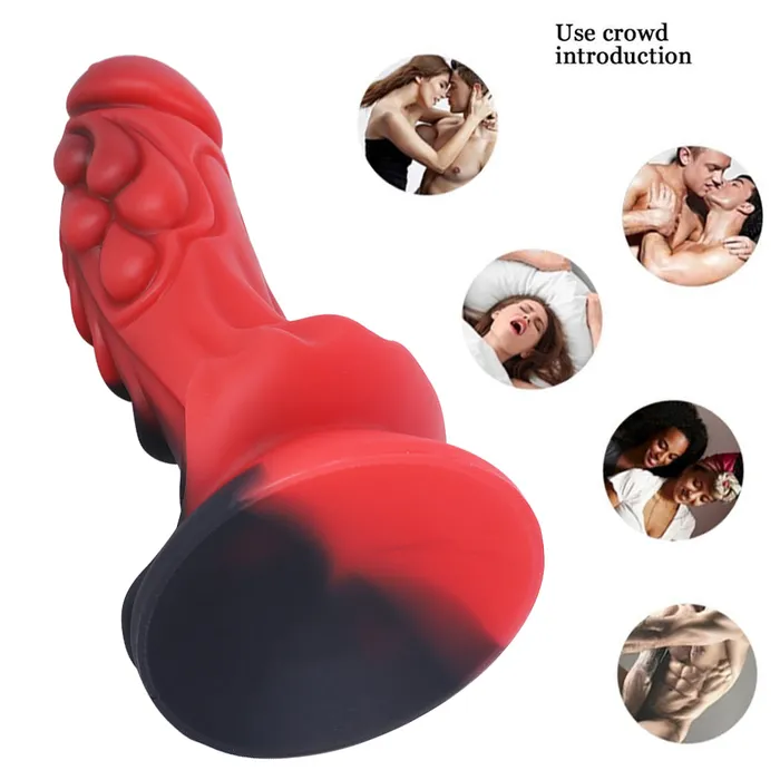 Anal MD MD 827 Monster Silicone Realistic Fantasy Dildo RedBlack