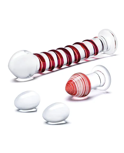 Anal Electric Eel INC Glas Set of 4 Kegel balls Egg Butt Plug Dildo