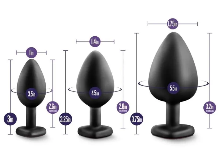 Blush Luxe 3 Piece Heart Shaped Silicone Anal Training Kit Jal Enterprise Anal