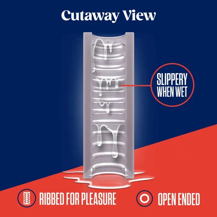 blush Male Sex Toys RIZE Ribz Glow in the Dark Clear Stroker