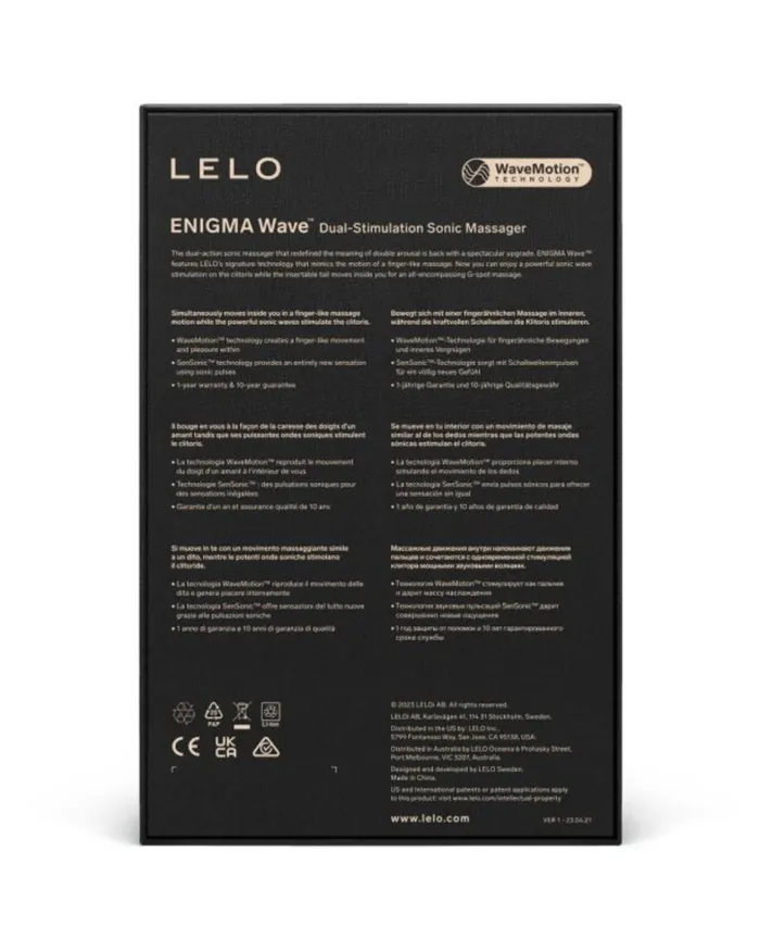 Female Sex Toys Lelo LELO Enigma Wave 3Motor Dual Stimulation Sonic Massager with WaveMotion Technology
