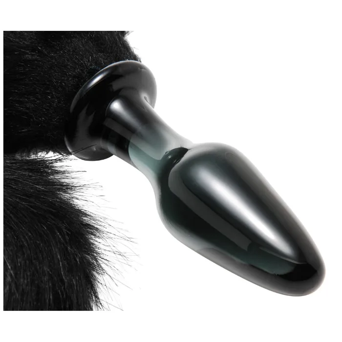 LonBrook Male Sex Toys Midnight Fox Glass Anal Plug with Tail