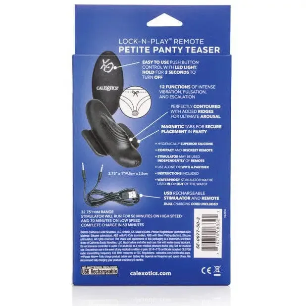 CalExotics Female Sex Toys Locknplay Remote Petite Panty Teaser Black