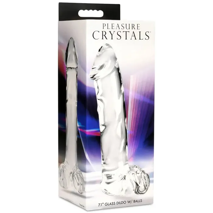 Curve Toys Dildos Glass Dildo With Balls