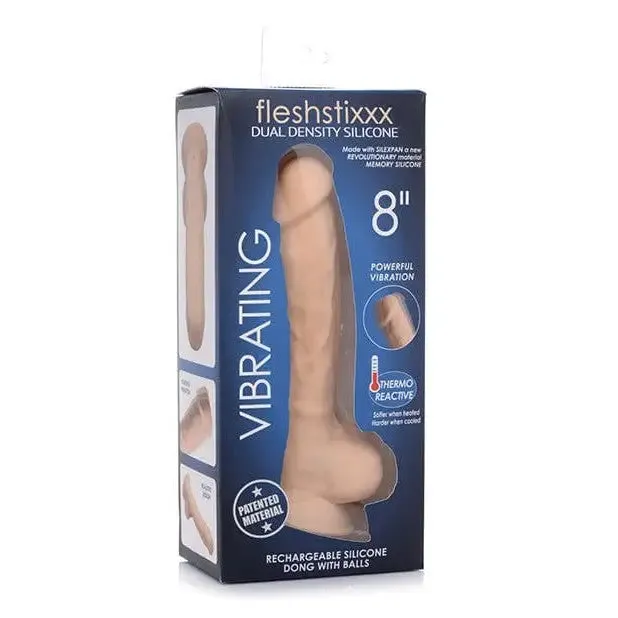 Curve Toys Female Sex Toys Curve Novelties Fleshstixxx 8 Vibrating Silicone Dildo with Balls Curve Toys Female Sex Toys Curve Novelties Fleshstixxx 8 Vibrating Silicone Dildo with Balls