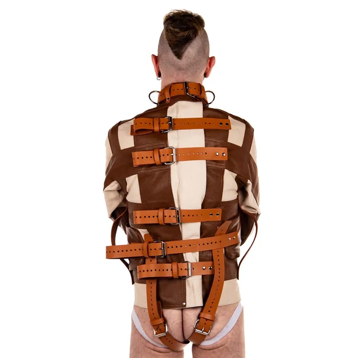 Fetters White Canvas Tan Leather Straitjacket Restraints