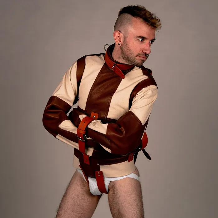 Fetters White Canvas Tan Leather Straitjacket Restraints