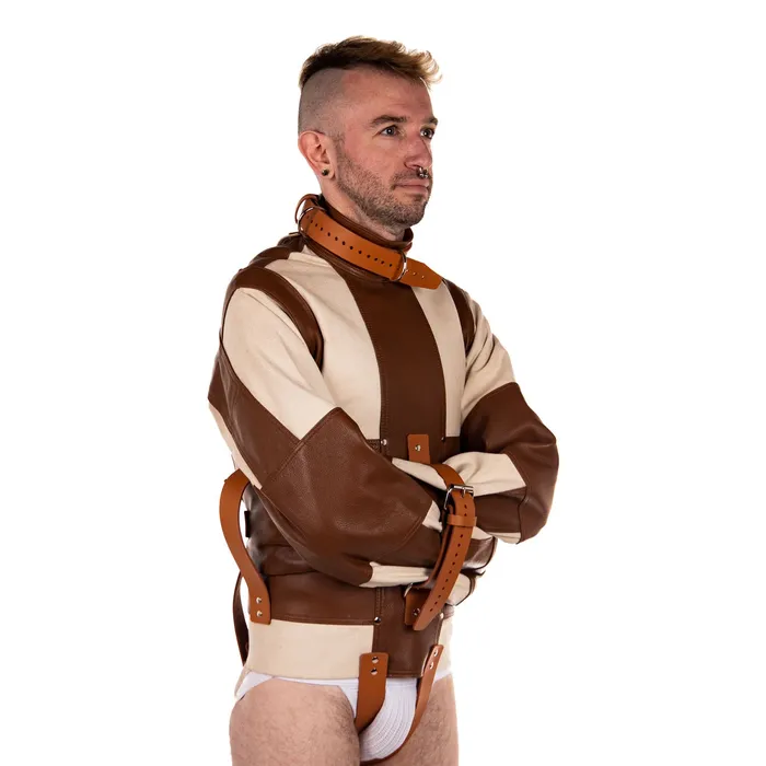 Fetters White Canvas Tan Leather Straitjacket Restraints