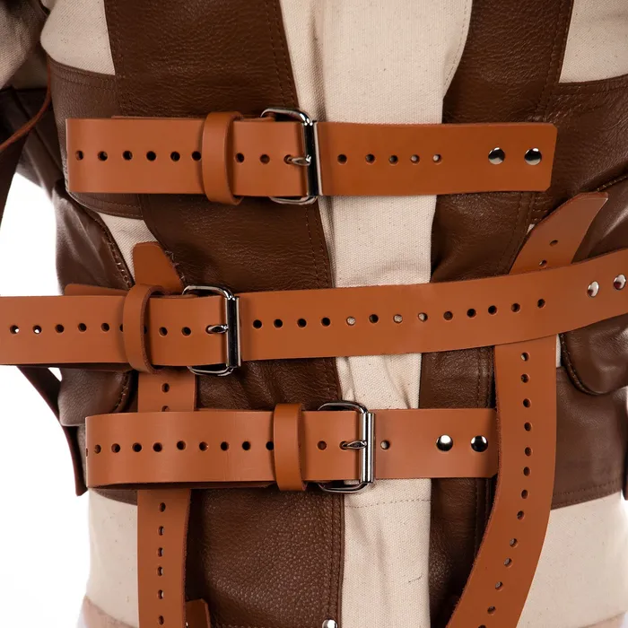Fetters White Canvas Tan Leather Straitjacket Restraints