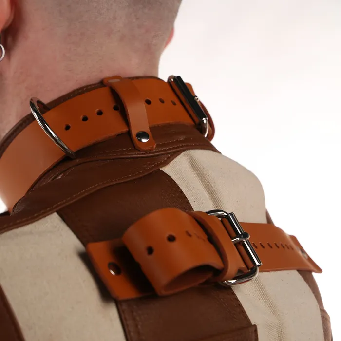 Fetters White Canvas Tan Leather Straitjacket Restraints