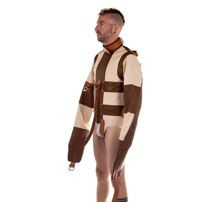 Fetters White Canvas Tan Leather Straitjacket Restraints