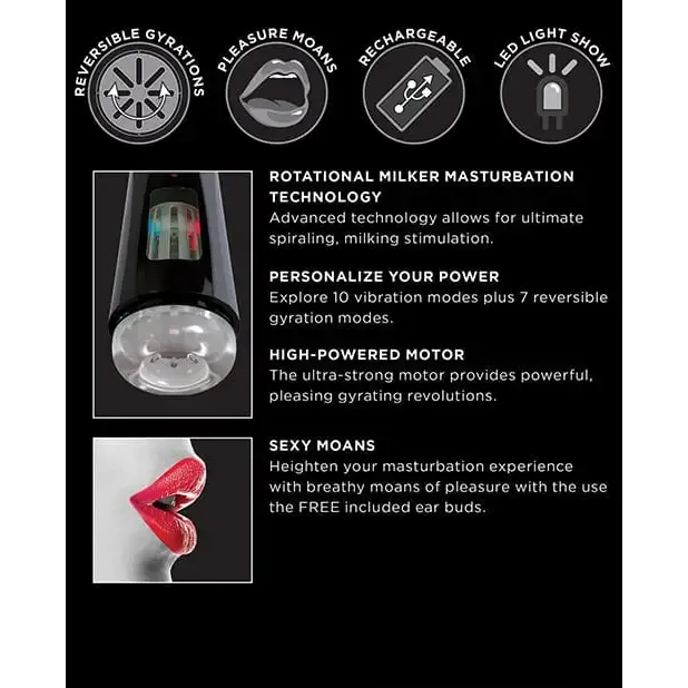 PDX Elite Ultimate Milker 2 Rechargeable Milking Masturbator PDX Elite Male Sex Toys