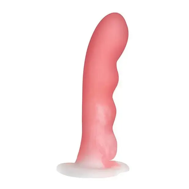 Simply Sweet Wavy Silicone Dildo 8in PinkWhite Curve Toys Dildos Simply Sweet Wavy Silicone Dildo 8in PinkWhite Curve Toys Dildos